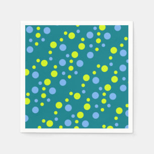 Serviette En Papier Bulles Jaunes Bleues Funky Heureuses