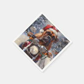 Serviette En Papier Bullmastiff Chien équitation Moto Noël (Coin)