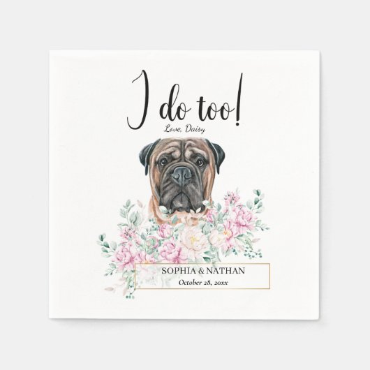 Serviette En Papier Bullmastiff Chien Mariage Cocktail Napkins (Devant)