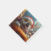 Serviette En Papier Bullmastiff Dog Roller Dessous de verre Noël (Coin)