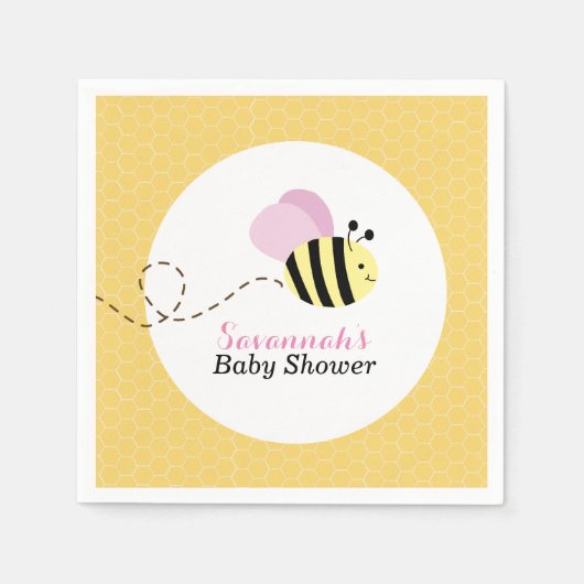 Serviette En Papier Bumble Abee roses ailes personnalisées serviettes (Devant)