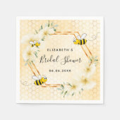 Serviette En Papier Bumble abeille jaune nid d'abeille (Devant)
