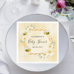 Serviette En Papier Bumble abeille nid d'abeille baby shower de fleurs