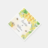 Serviette En Papier Bumble abeilles miel fleurons jaunes mariage (Coin)