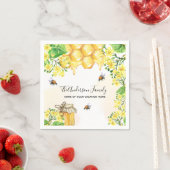 Serviette En Papier Bumble abeilles miel florales jaunes famille monog (En situation)