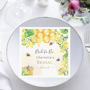 Serviette En Papier Bumble abeilles miel florales jaunes Fête des mari