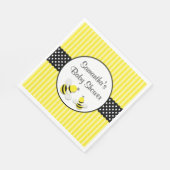 Serviette En Papier Bumble Bee rayé Baby shower Pois (Coin)