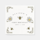 Serviette En Papier Bumble Bee Thème Anniversaire (Devant)