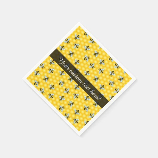 Serviette En Papier Bumble Bees et Golden Honeycomb Motif (Coin)