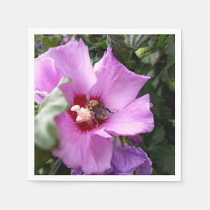 Serviette En Papier Bumblebebe sur la fleur d'Hibiscus