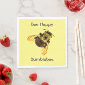 Serviette En Papier Bumblebee Jaune Personnalisable Abee Happy (En situation)