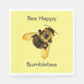 Serviette En Papier Bumblebee Jaune Personnalisable Abee Happy (Devant)