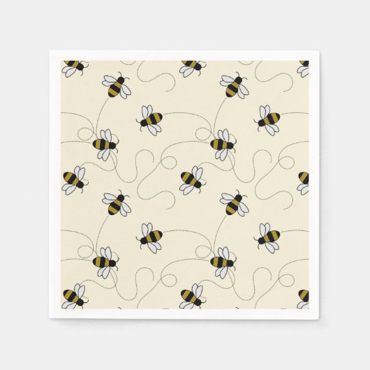 Serviette En Papier Bumblebee mignonne Caricature Meurtre Motif d'abei (Devant)