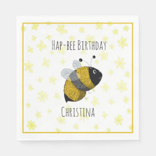 Serviette En Papier Bumblebee mignonne Jaune et Noir   Anniversaire de