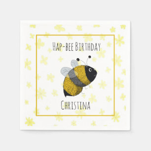 Serviette En Papier Bumblebee mignonne Jaune et Noir Anniversaire de