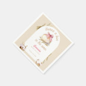 Serviette En Papier Bun In The Oven Pink Gingham Bow Baby Shower (Coin)