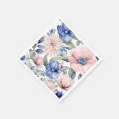Serviette En Papier Bunch de fleurs rose et bleu classique (Coin)