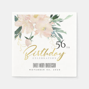 SERVIETTE EN PAPIER BUNCH FLORAL BUNCH WATERCOLOR TOUT ÂGE ANNIVERSAIR