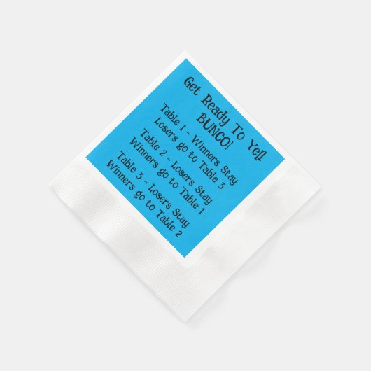 Serviette En Papier Bunco Directions Napkin en bleu (Coin)