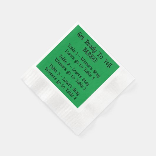 Serviette En Papier Bunco Directions Napkin en Vert (Coin)