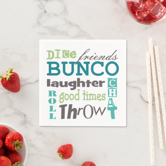 Serviette En Papier Bunco Fun TYpography Mots (En situation)