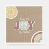 Serviette En Papier Bundle Joy Peace Pink Brown Hippie Baby shower (Devant)
