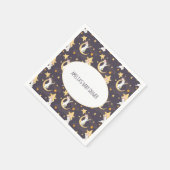 Serviette En Papier Bunnies et étoiles d'or sur Grey (Coin)