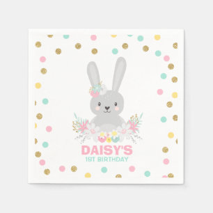 Serviette En Papier Bunny Anniversaire de fête Napkin un peu de lapin