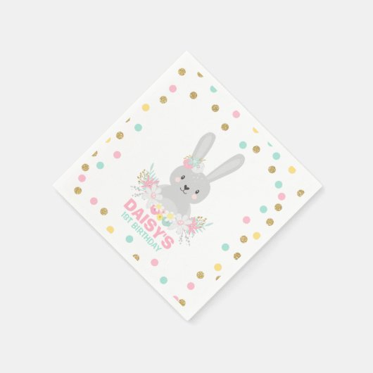 Serviette En Papier Bunny Anniversaire de fête Napkin un peu de lapin (Coin)