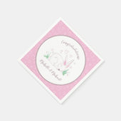 Serviette En Papier Bunny Baby shower Spring Rose Girl (Coin)