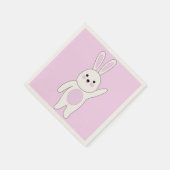 Serviette En Papier Bunny. Blanc et rose (Coin)