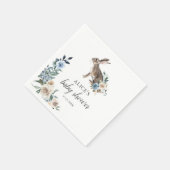 Serviette En Papier Bunny Boho Dusty Blue Flowers Baby shower (Coin)