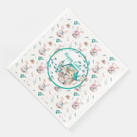 Serviette En Papier Bunny de Pâques (Coin)