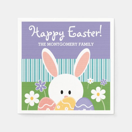 SERVIETTE EN PAPIER BUNNY EASTER EGG (Devant)