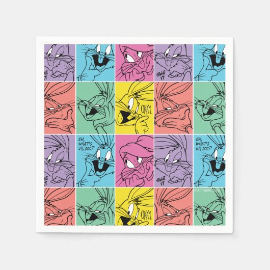 Serviette En Papier BUNNY™ - Expressions de blocs de couleur (Devant)