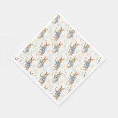 Serviette En Papier Bunny Rabbit Baby shower de verdure bleue (Coin)