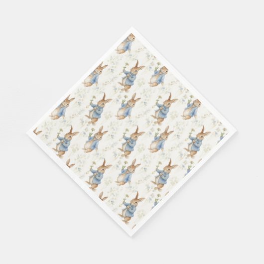 Serviette En Papier Bunny Rabbit Baby shower de verdure bleue (Coin)
