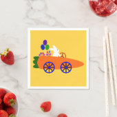 Serviette En Papier Bunny Riding voiture carotte #2 serviettes (En situation)