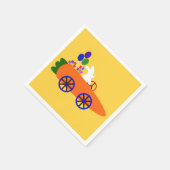Serviette En Papier Bunny Riding voiture carotte #2 serviettes (Coin)