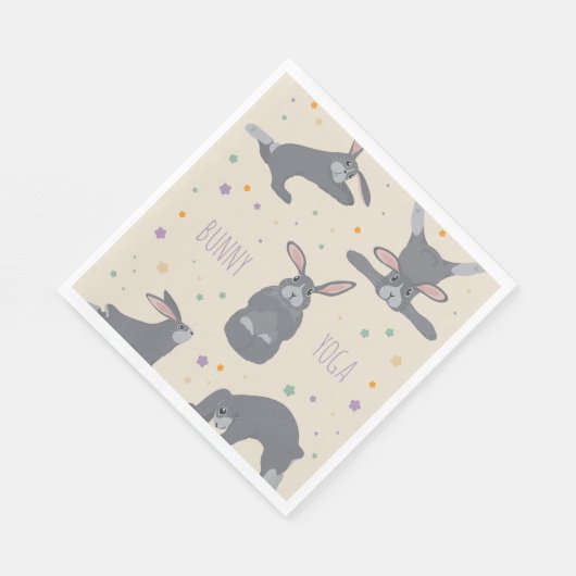 Serviette En Papier Bunny Yoga (Coin)