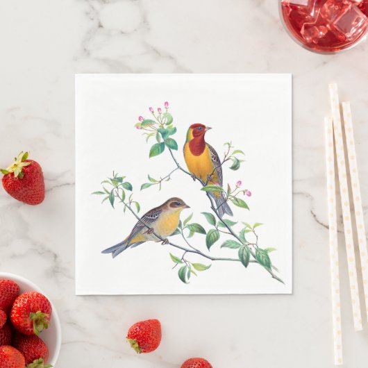 Serviette En Papier Bunting Birds sur Branches (En situation)