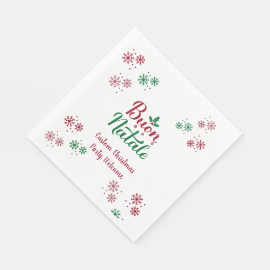 Serviette En Papier Buon Natale Italien Joyeux Noël (Coin)