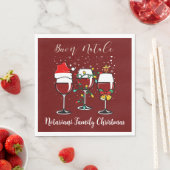 Serviette En Papier Buon Natale Vin Festif Verre italien Noël (En situation)