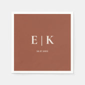 Serviette En Papier Burange Boho Terracotta Mariage rustique (Devant)