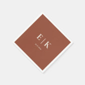 Serviette En Papier Burange Boho Terracotta Mariage rustique (Coin)