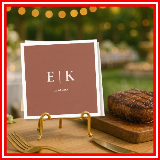 Serviette En Papier Burange Boho Terracotta Mariage rustique