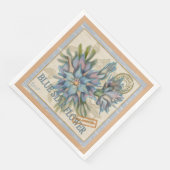 Serviette En Papier Bureau de création G fleur bleue (Coin)
