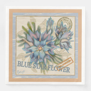 Serviette En Papier Bureau de création G fleur bleue