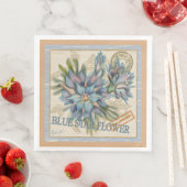 Serviette En Papier Bureau de création G fleur bleue (En situation)