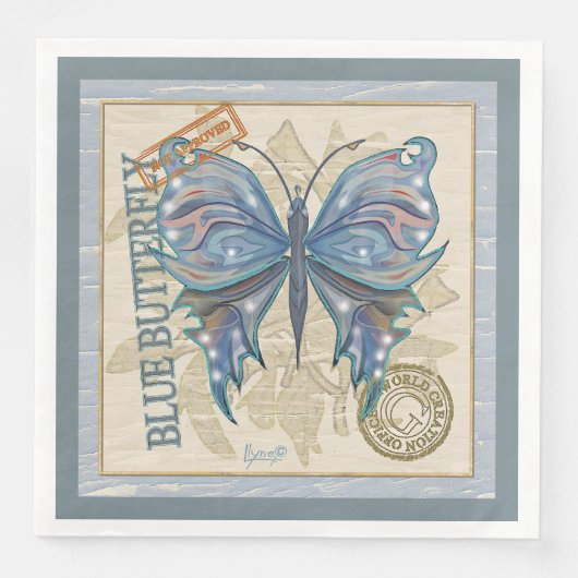Serviette En Papier Bureau de création G papillon (Devant)